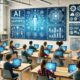 Image of a classroom with AI-driven personalized learning tools