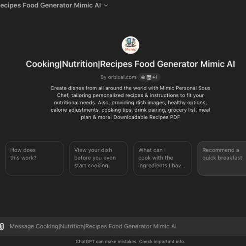 Mimic AI: Your Ultimate Culinary Assistant